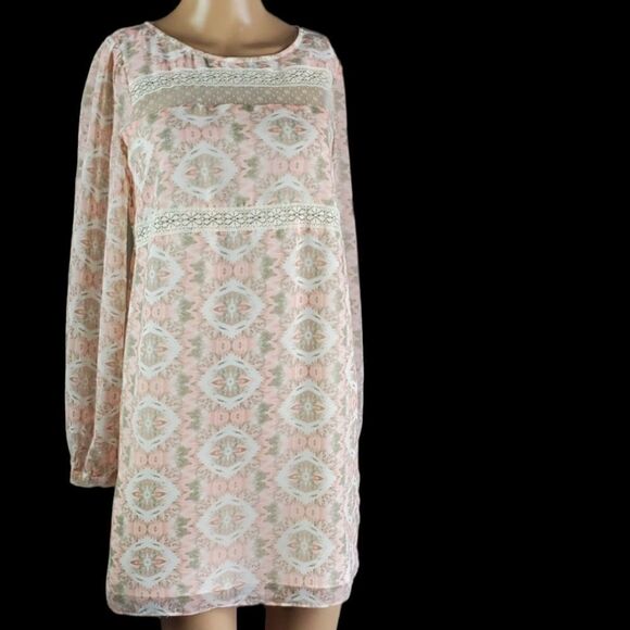 NWT BCBGenerattion Pink, Gray & White Lena Dress - Picture 2 of 7